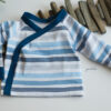 Wickelshirt_Stripes blau Baby Wickelshirt, Babyshirt, Babyoberteil, Babypulli, Wickelpulli